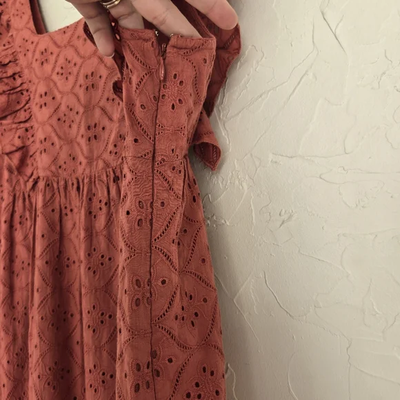 Ba&sh Eyelet Ruffle Rose Pink Dress - Picture 7 of 11
